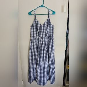 Blue and white NWT gingham long maxi old navy summer dress medium
